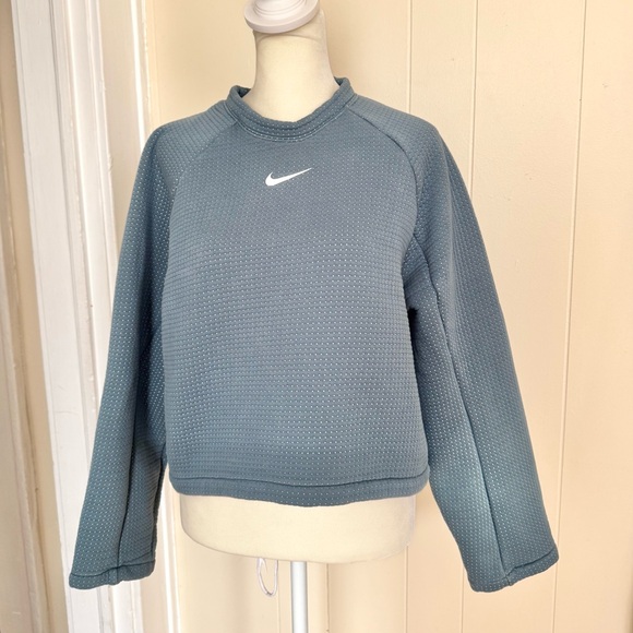 Nike Women's Sportswear Tech Fleece Zipper Back Crop Top Sweater | Crew Neck L - Picture 4 of 10